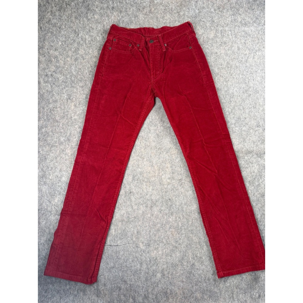 Levis‎ 514 Straight Leg Corduroy Pants Red W29 L30 Womens Mens Slim Fit